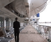 Promenade Deck with Lifeboats above